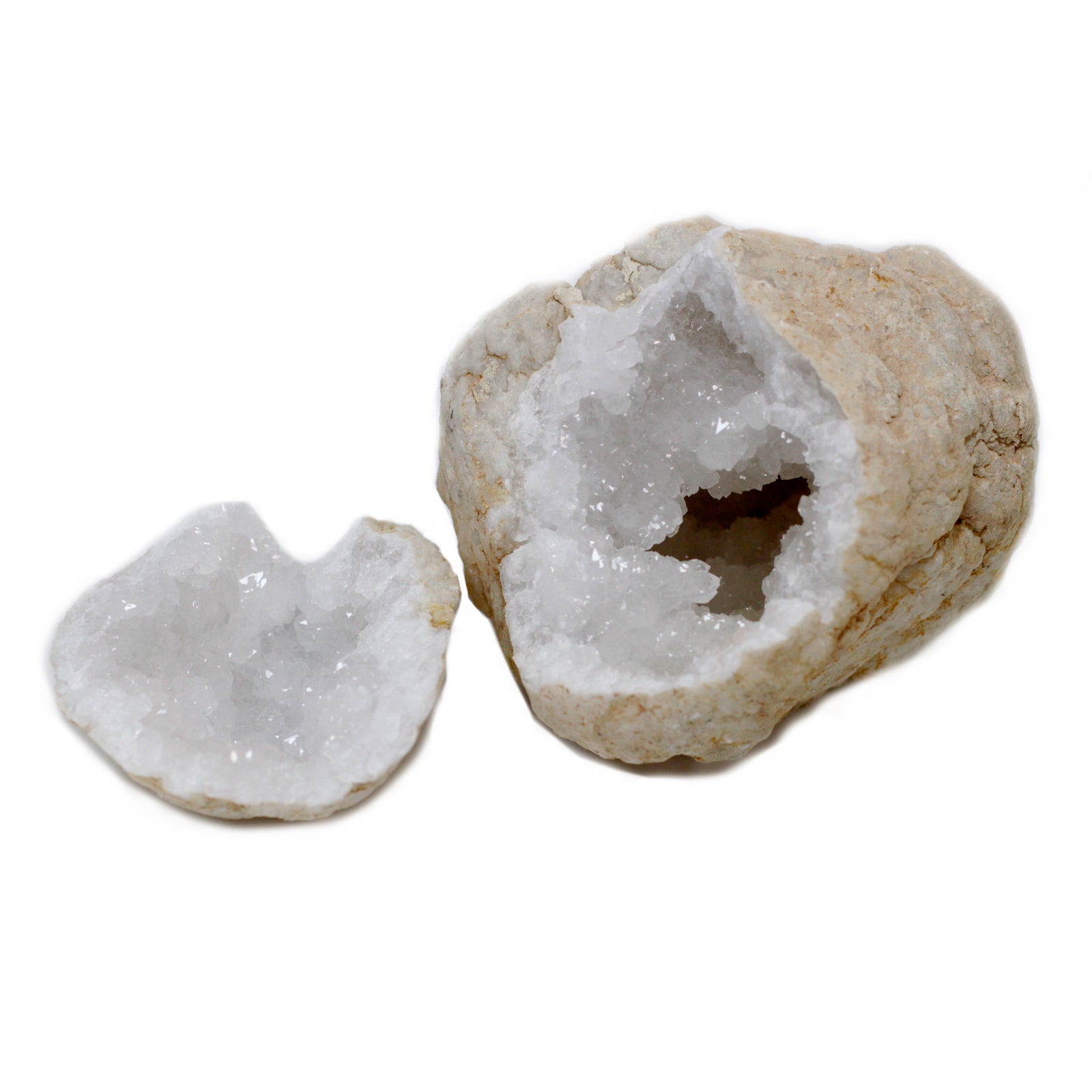 Natural Calcite Geode - Extra Large product packaging on clean background from Quintessential Holistic Health Ltd