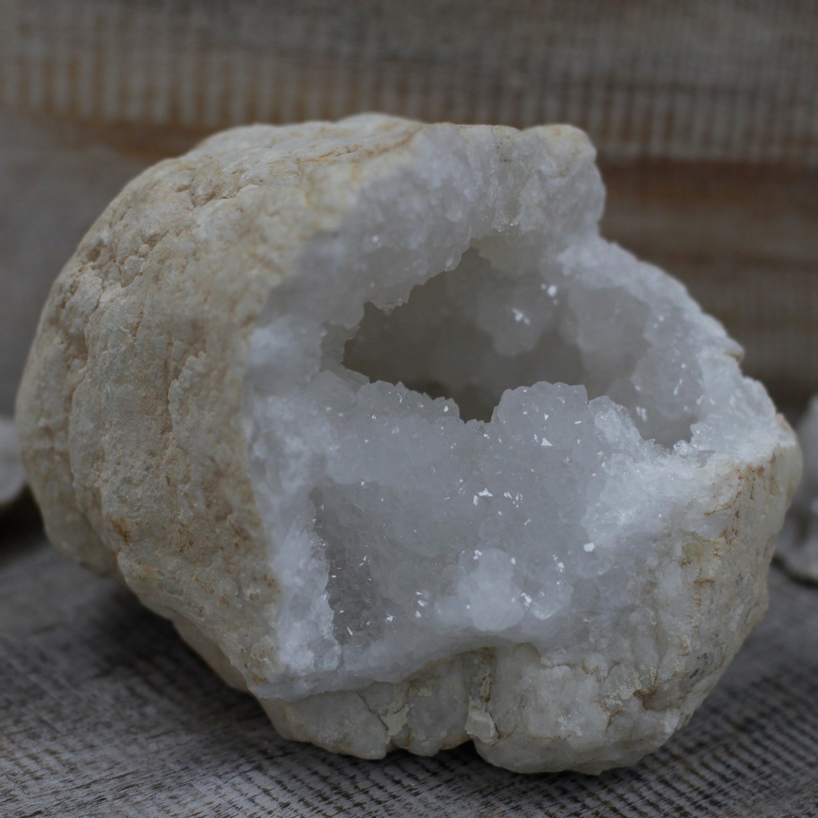 Natural Calcite Geode - Extra Large product packaging on clean background from Quintessential Holistic Health Ltd