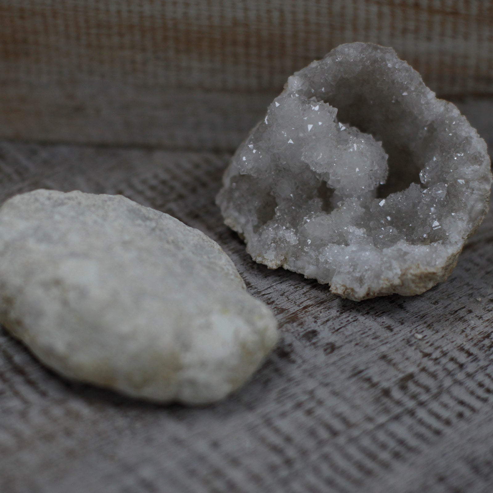 Unopened Natural Calcite Goede - Medium product packaging on clean background from Quintessential Holistic Health Ltd
