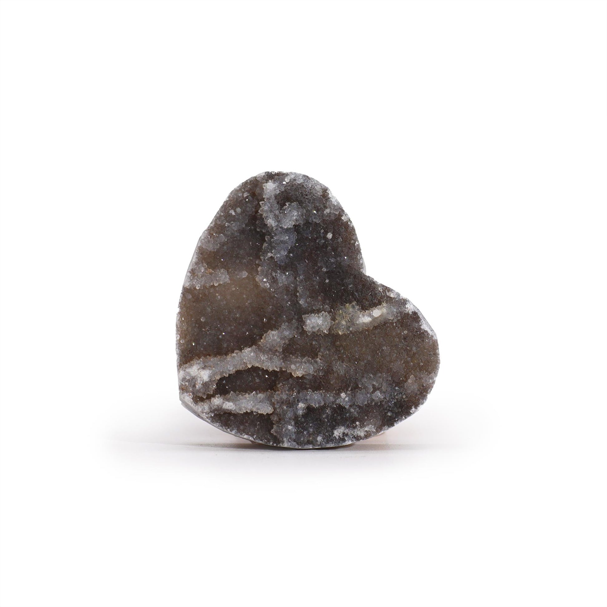 Hand Carved Natural Calcite Heart - Small product packaging on clean background from Quintessential Holistic Health Ltd
