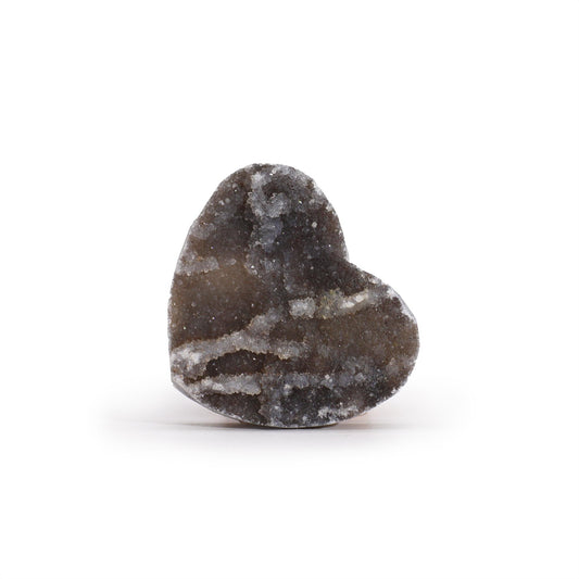 Hand Carved Natural Calcite Heart - Small product packaging on clean background from Quintessential Holistic Health Ltd