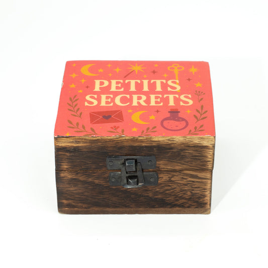 Handcrafted Enamelled Wooden Box - Small - Square - Petite Secrets - main product image from Quintessential Holistic Health Ltd UK