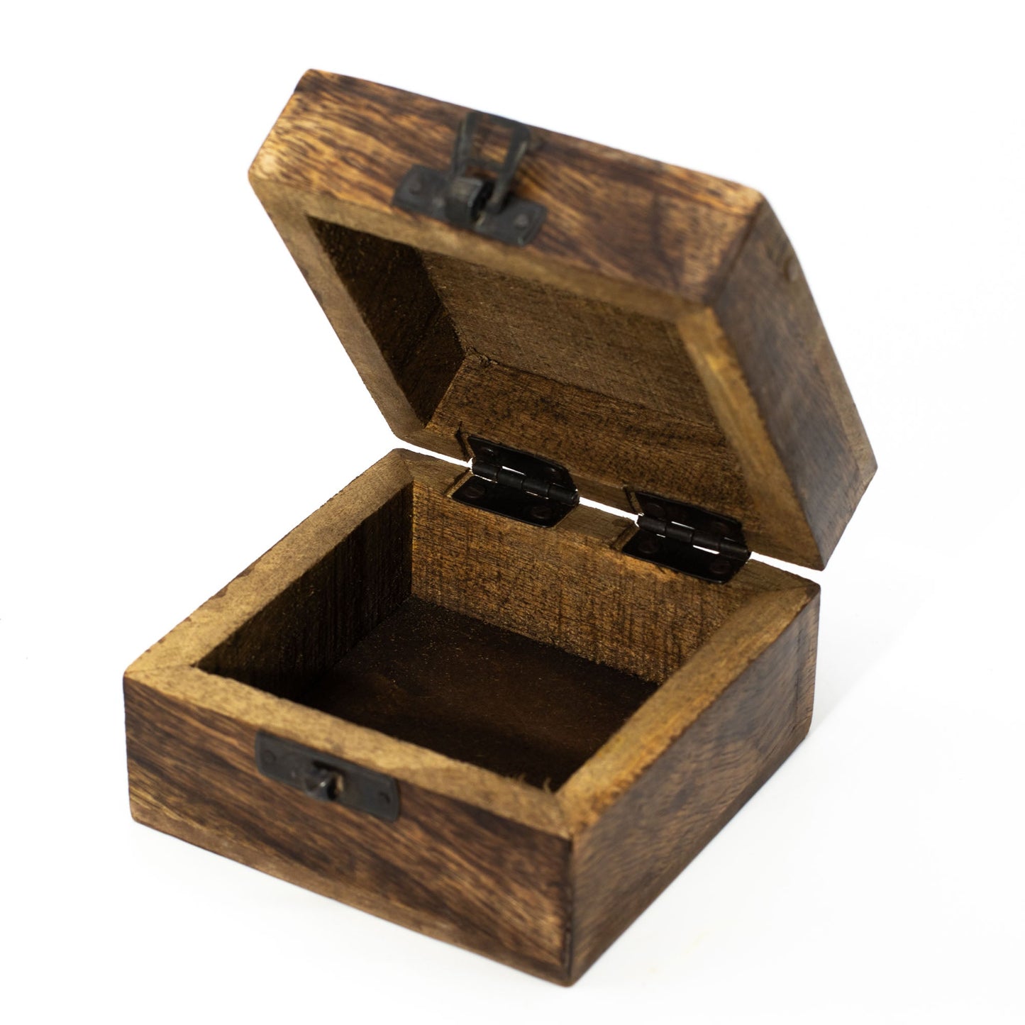 Hand Crafted Enamelled Wooden Box - Small / Square / Lune D'Amore product packaging on clean background from Quintessential Holistic Health Ltd