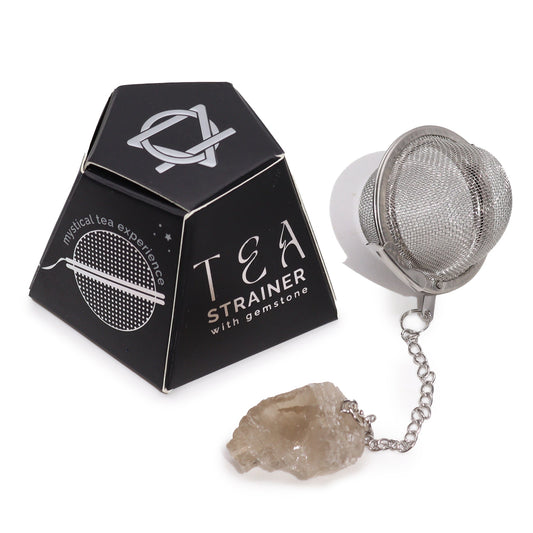 Raw Crystal Gemstone Tea Strainer with Smoky Quartz for INTUITION - main product image from Quintessential Holistic Health Ltd UK