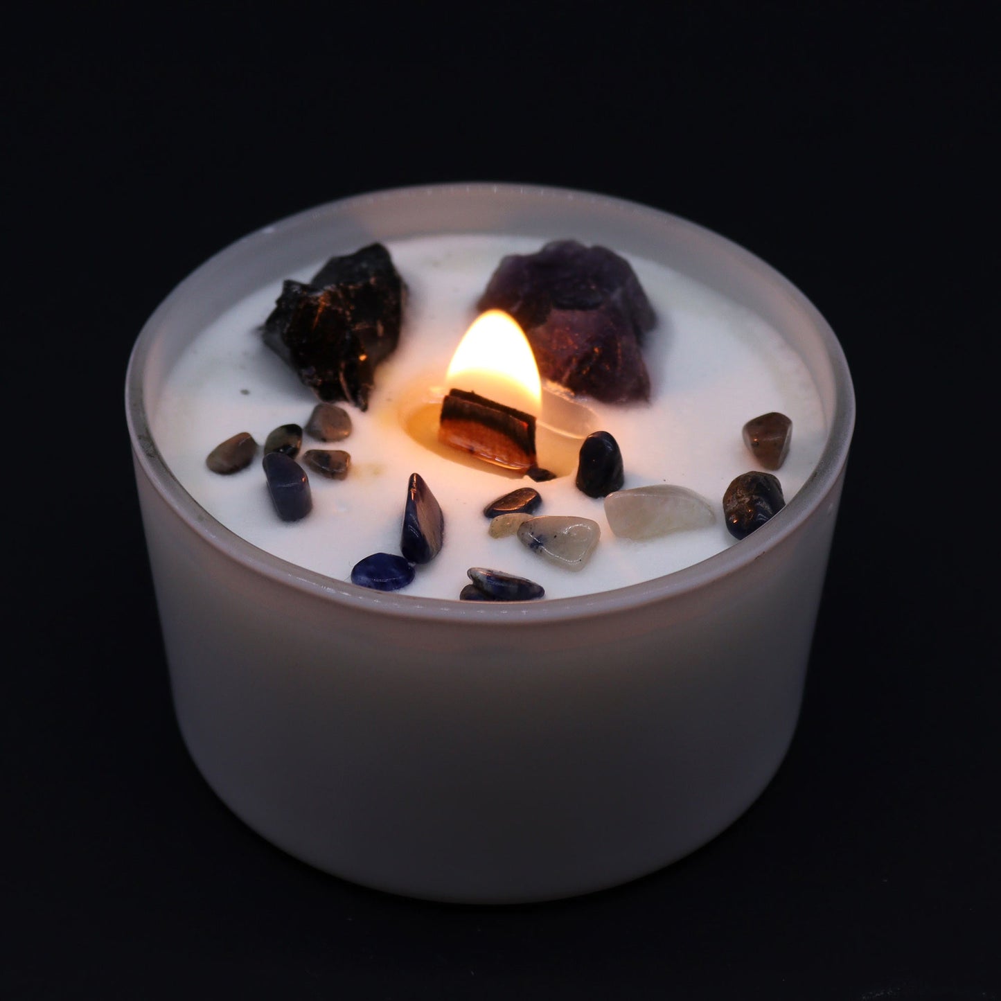 Scented Chakra Crystal and Eco-Friendly Soy Wax Candle - Solar Plexus Chakra product packaging on clean background from Quintessential Holistic Health Ltd