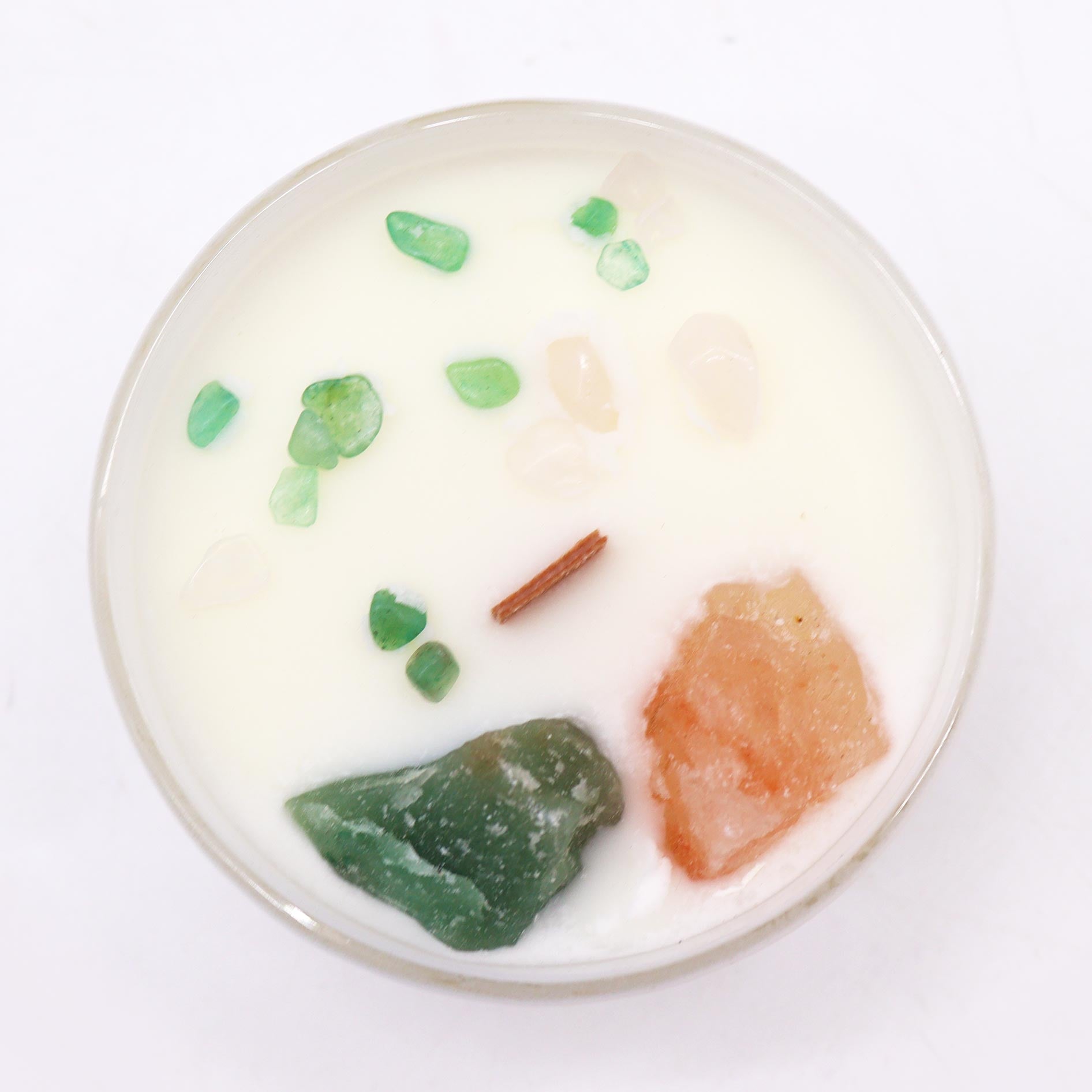 Scented Chakra Crystal and Eco-Friendly Soy Wax Candle - Heart Chakra product packaging on clean background from Quintessential Holistic Health Ltd