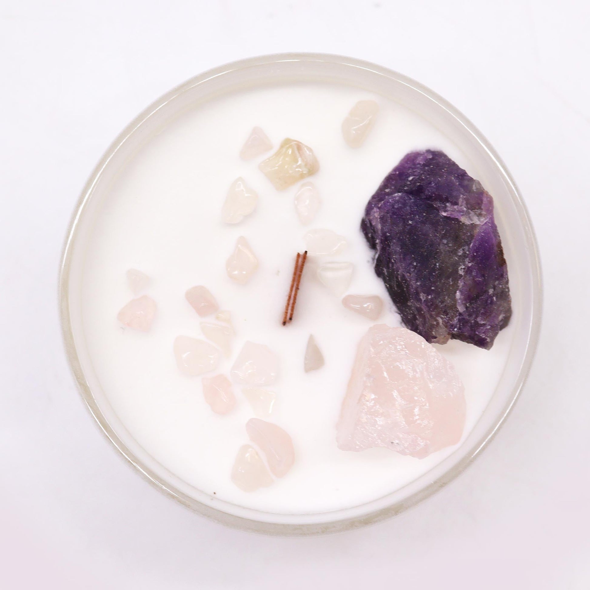 Scented Chakra Crystal and Eco-Friendly Soy Wax Candle - Third Eye Chakra product packaging on clean background from Quintessential Holistic Health Ltd