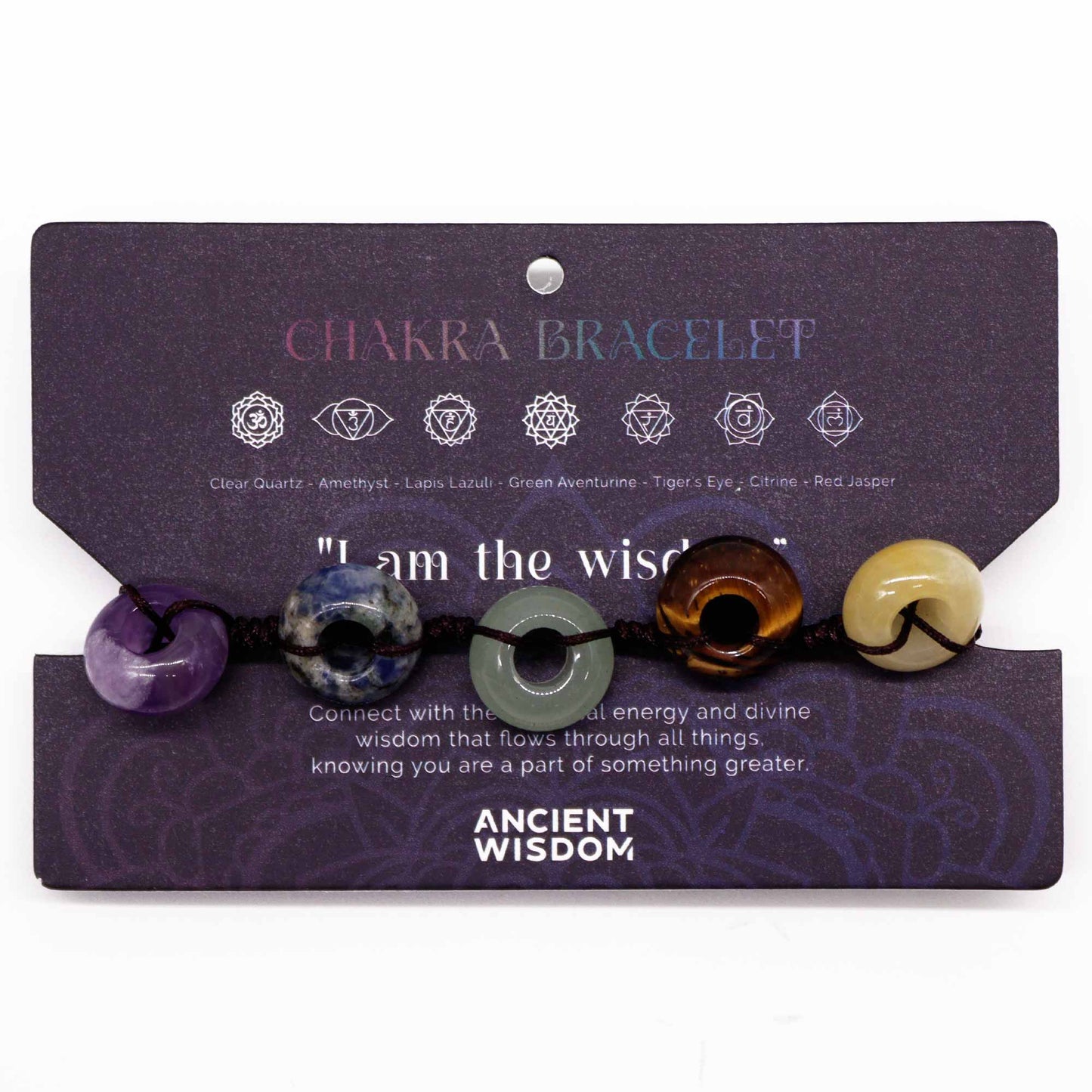 Chakra String Bracelet - Balls product packaging on clean background from Quintessential Holistic Health Ltd