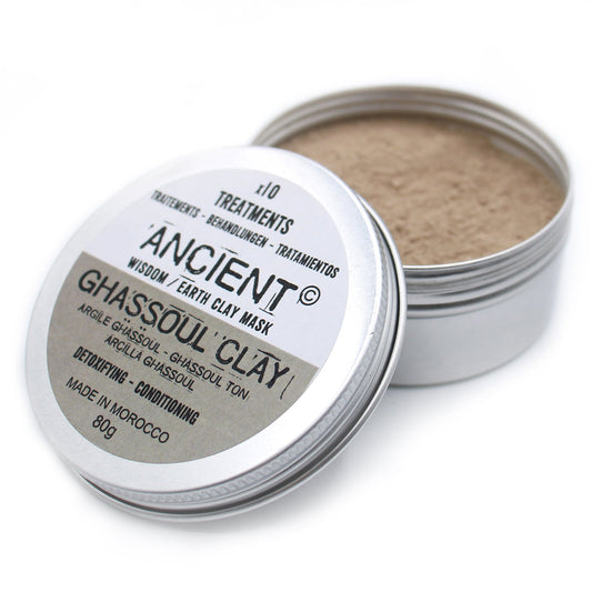 Natural Clay Face Mask - 80g - Ghassoul - Rhassoul Clay - main product image from Quintessential Holistic Health Ltd UK