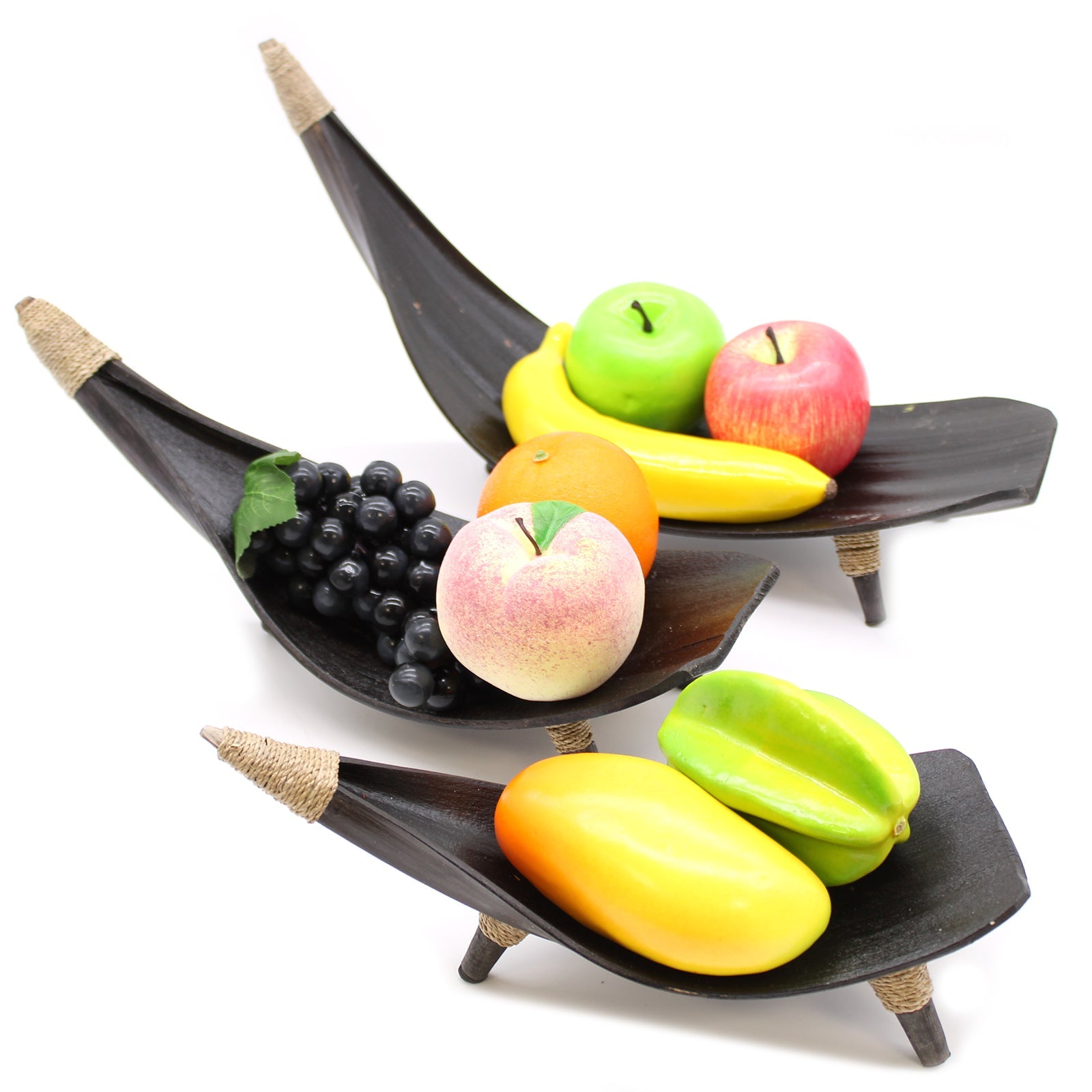 Coconut Leaf Eco-Friendly Fruit Bowl Set of 3 - Chocolate product packaging on clean background from Quintessential Holistic Health Ltd