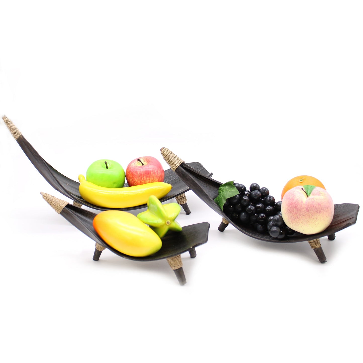 Coconut Leaf Eco-Friendly Fruit Bowl Set of 3 - Chocolate product packaging on clean background from Quintessential Holistic Health Ltd