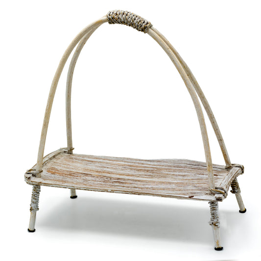 Coconut Leaf Eco-Friendly Tea Stand - Whitewash