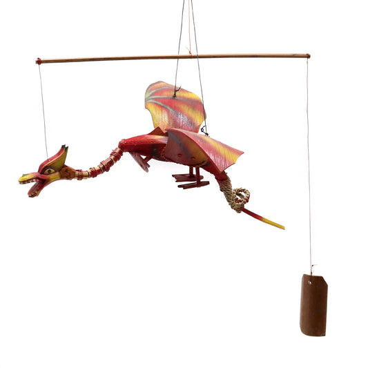 Handcrafted Coconut Shell Dragon Mobile - Red - main product image from Quintessential Holistic Health Ltd UK