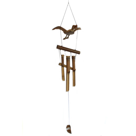 Handcrafted Coconut Shell and Bamboo Wind Chime - Duck - main product image from Quintessential Holistic Health Ltd UK
