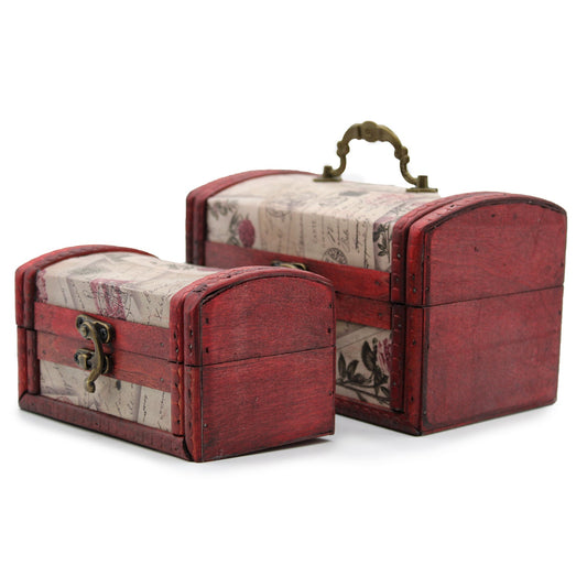 Set of 2 Decorative Vintage Style Storage Chests - Roses - main product image from Quintessential Holistic Health Ltd UK