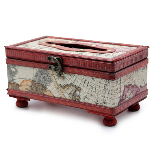 Decorative Vintage Style Tissue Box on Legs - Atlas - main product image from Quintessential Holistic Health Ltd UK