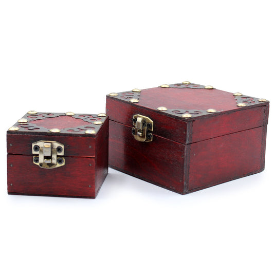 Set of 2 Decorative Vintage Style Storage Boxes - Square - Gothic - main product image from Quintessential Holistic Health Ltd UK