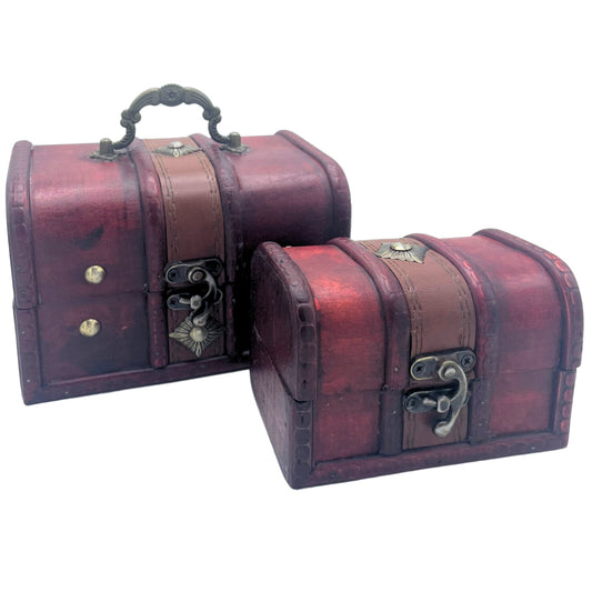Set of 2 Decorative Vintage Style Storage Chests - Natural - main product image from Quintessential Holistic Health Ltd UK