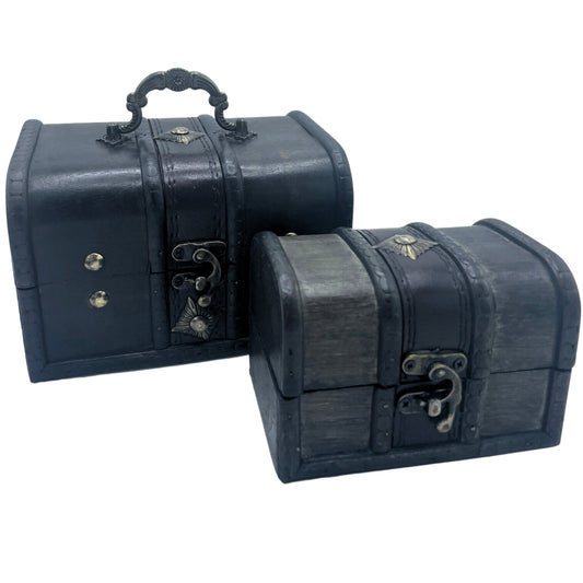 Set of 2 Decorative Vintage Style Storage Chests - Grey - main product image from Quintessential Holistic Health Ltd UK