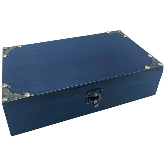 Decorative Vintage Style Storage Tea Chest - Teal - Large - main product image from Quintessential Holistic Health Ltd UK