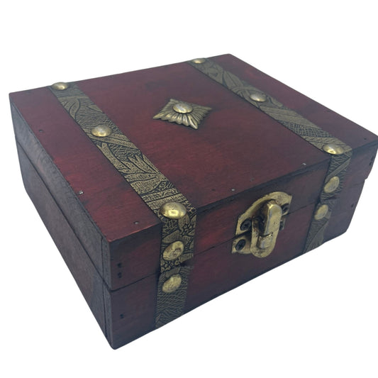 Decorative Vintage Style Storage Tea Chest - Tan - Small - main product image from Quintessential Holistic Health Ltd UK