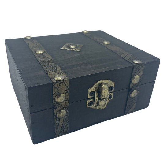 Decorative Vintage Style Storage Tea Chest - Grey - Small - main product image from Quintessential Holistic Health Ltd UK