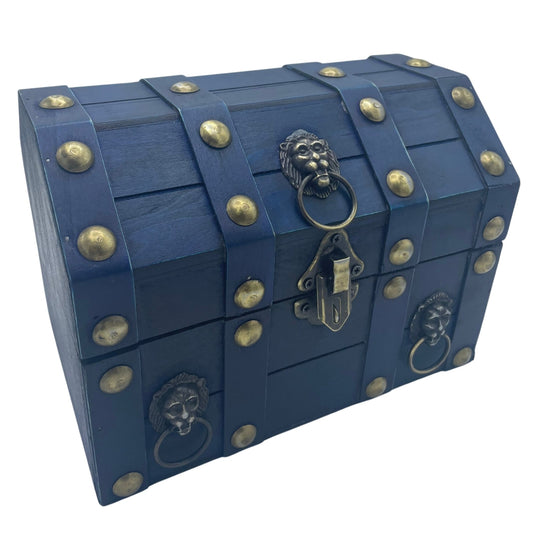 Decorative Vintage Style Storage Treasure Chest - Large - Teal - main product image from Quintessential Holistic Health Ltd UK