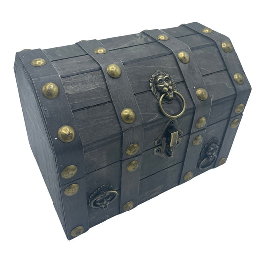 Decorative Vintage Style Storage Treasure Chest - Large - Grey - main product image from Quintessential Holistic Health Ltd UK
