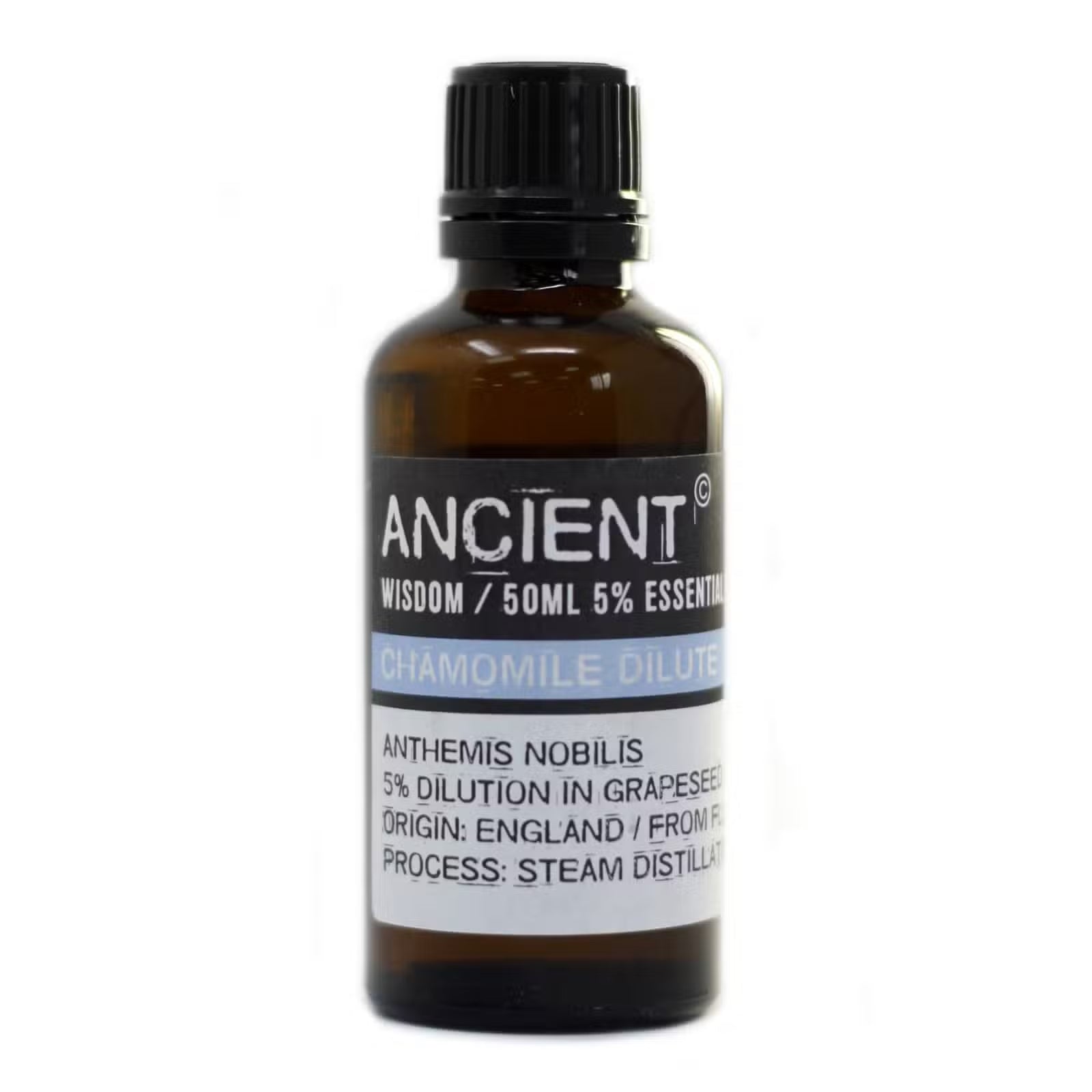 50ml Professional Diluted Essential Oil - Roman Chamomile product packaging on clean background from Quintessential Holistic Health Ltd
