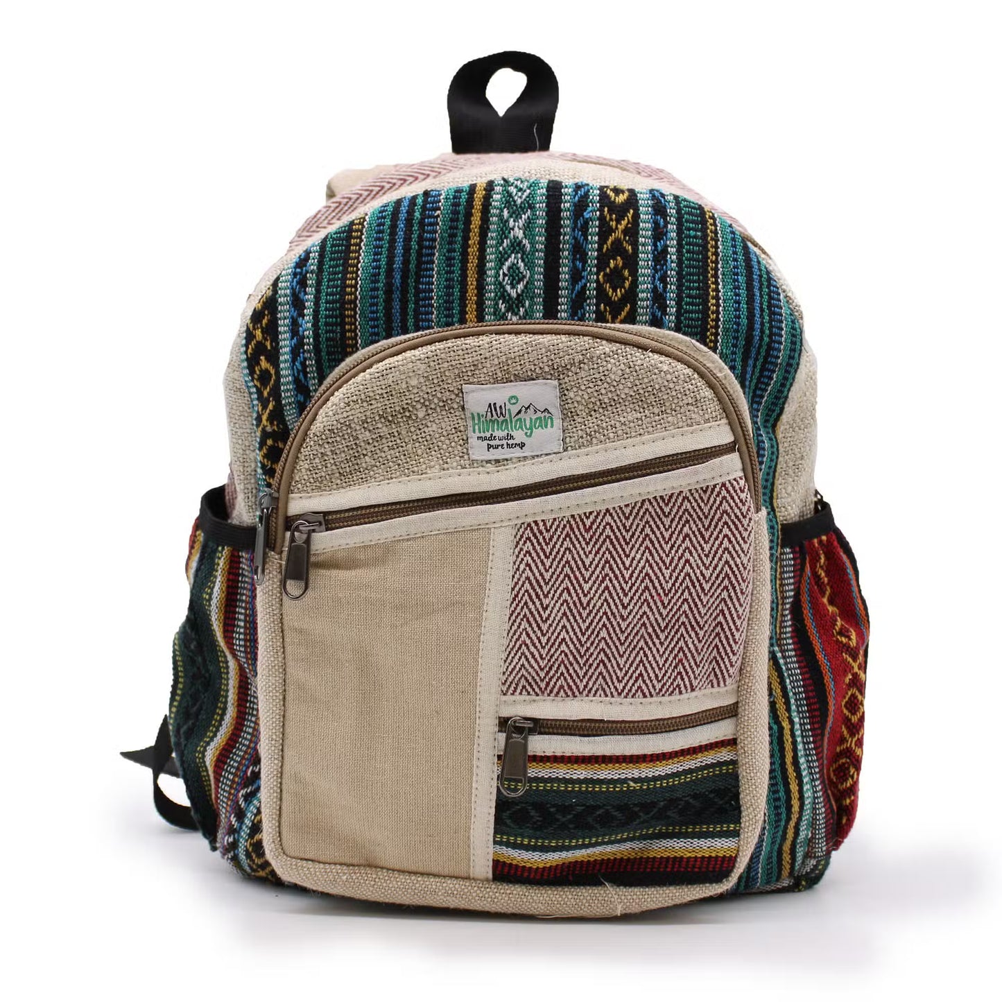 Eco-Friendly Hemp and Cotton Backpack - Zipped / Random Colour / Small