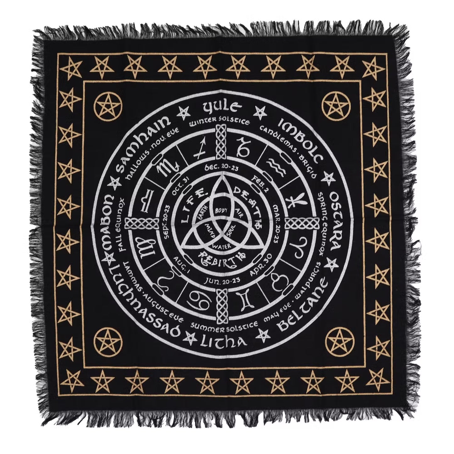 Esoteric Cotton Altar Cloth - Life, Death and Rebirth