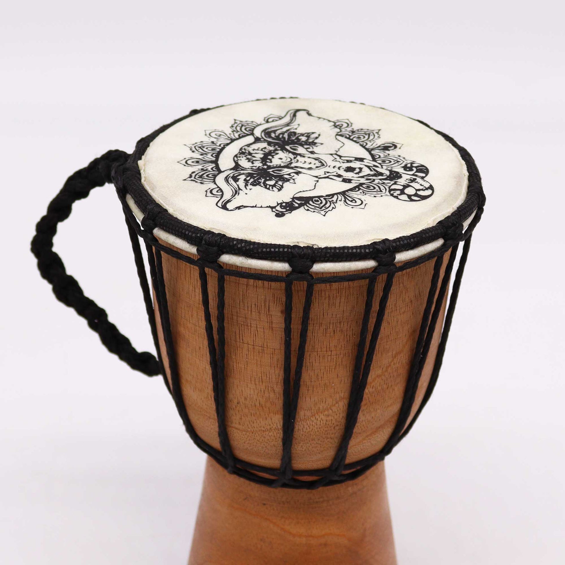 12cm Wide Top Djembe Drum - Elephant product packaging on clean background from Quintessential Holistic Health Ltd