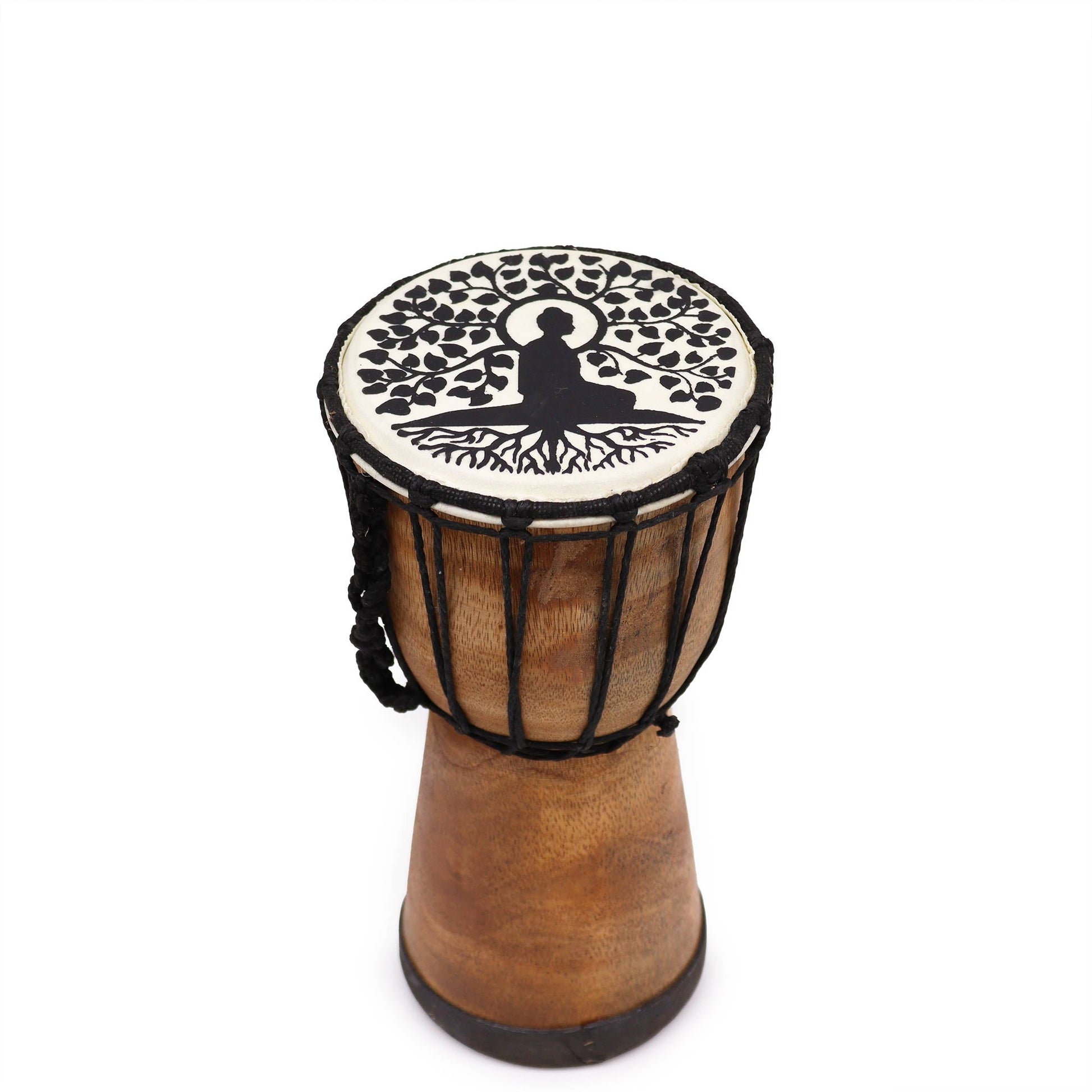13cm Wide Top Djembe Drum - Buddha product packaging on clean background from Quintessential Holistic Health Ltd
