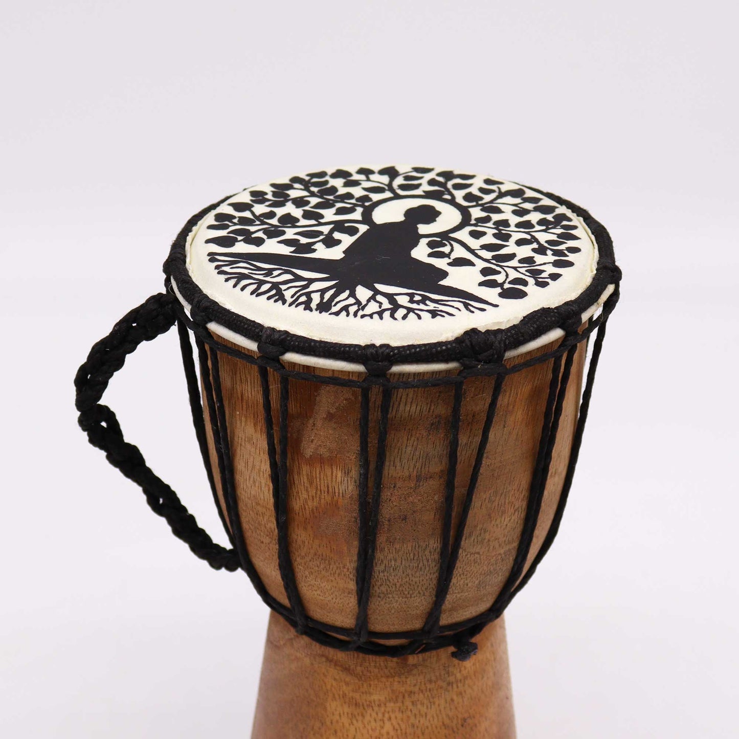 13cm Wide Top Djembe Drum - Buddha product packaging on clean background from Quintessential Holistic Health Ltd