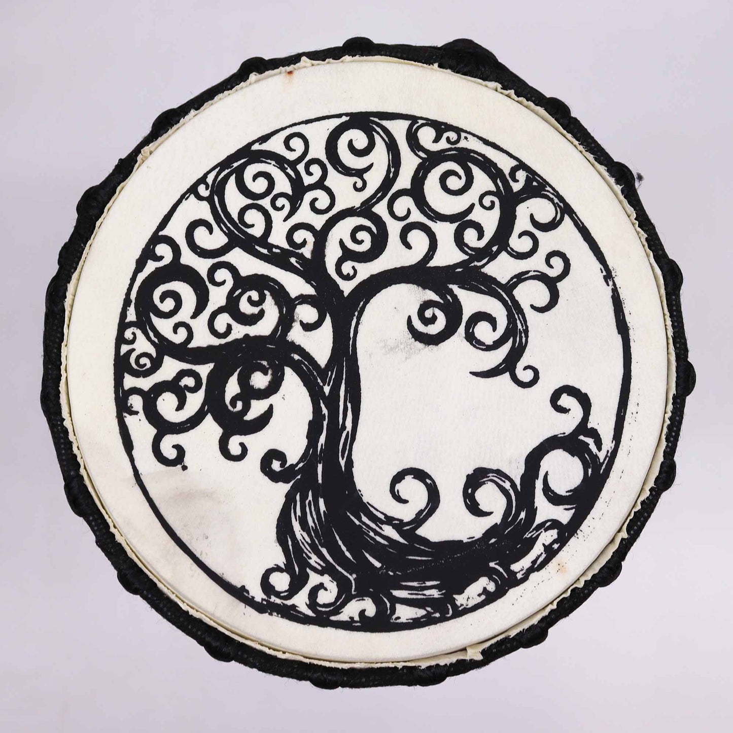 18cm Wide Top Djembe Drum - Tree of Life product packaging on clean background from Quintessential Holistic Health Ltd