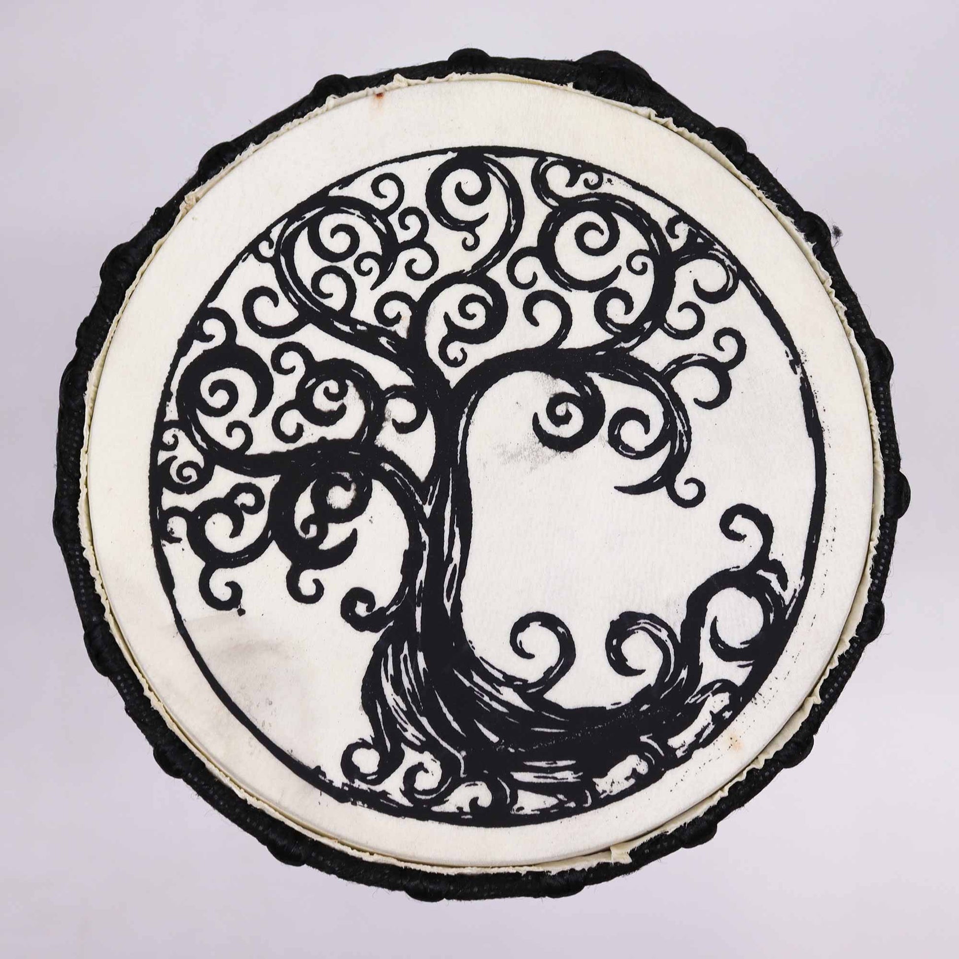 18cm Wide Top Djembe Drum - Tree of Life product packaging on clean background from Quintessential Holistic Health Ltd