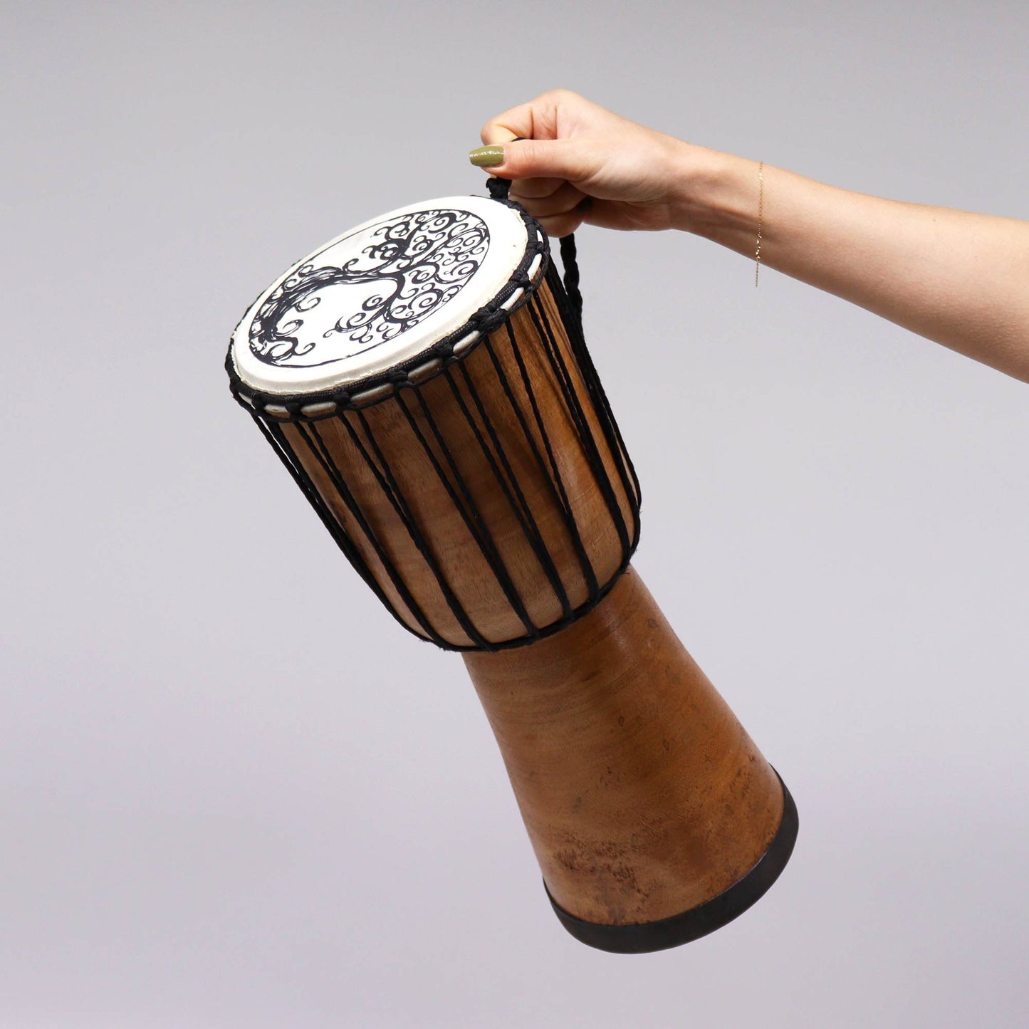 18cm Wide Top Djembe Drum - Tree of Life product packaging on clean background from Quintessential Holistic Health Ltd