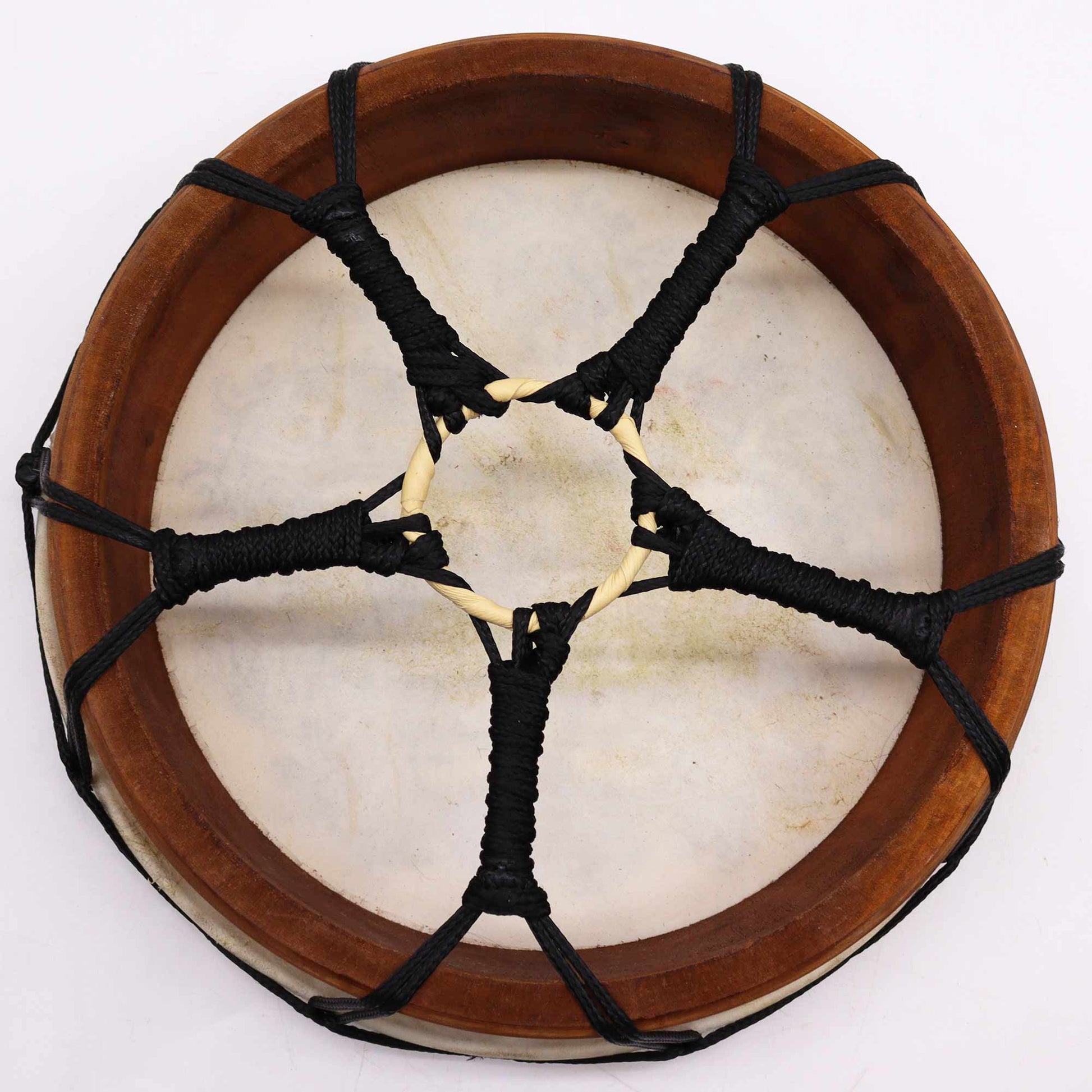 30cm Shamanic Drum with Two Sticks - Hamsa product packaging on clean background from Quintessential Holistic Health Ltd