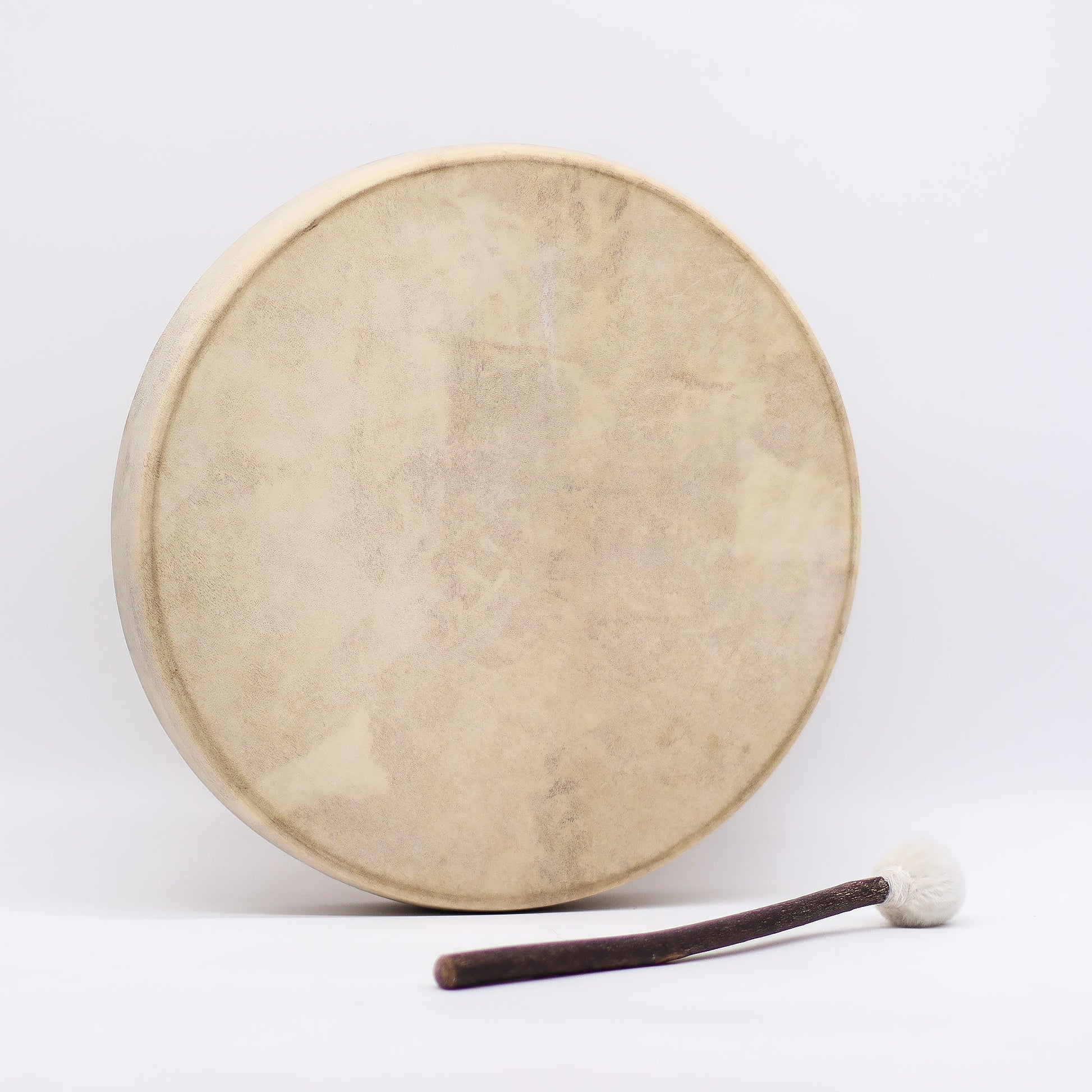 40cm Handmade Tuneable Shaman Drum, Beater Stick and Tuner - Spirit of the Bear product packaging on clean background from Quintessential Holistic Health Ltd