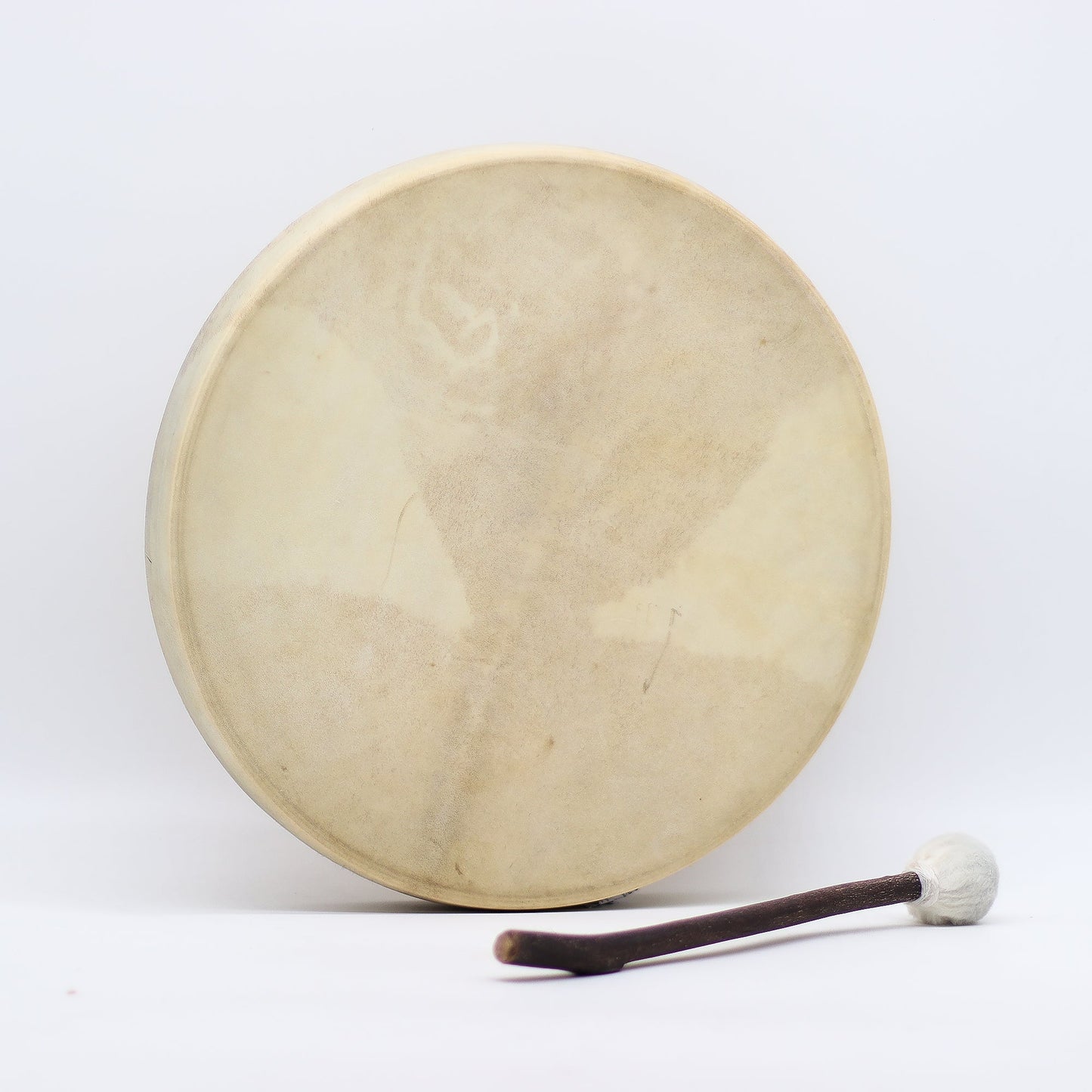 40cm Handmade Tuneable Shaman Drum, Beater Stick and Tuner - Spirit of the Dragon product packaging on clean background from Quintessential Holistic Health Ltd