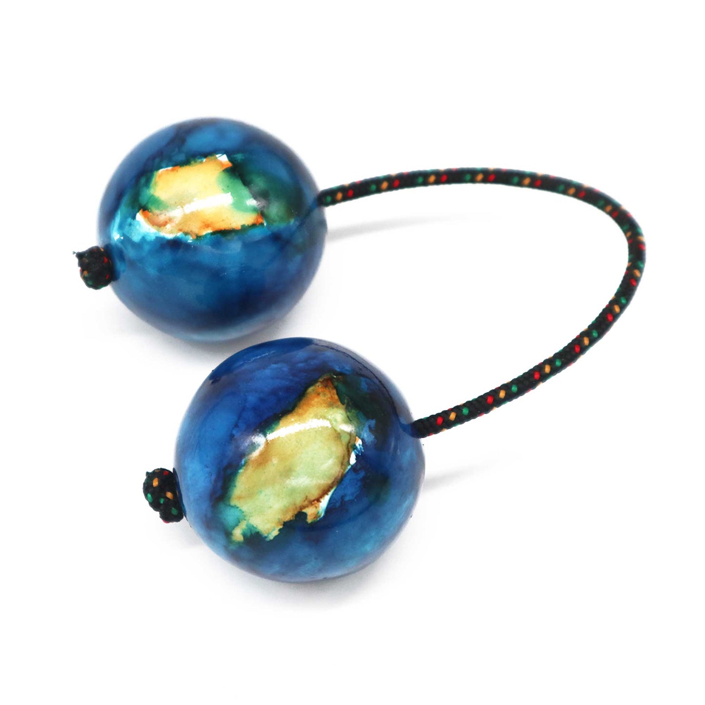 Handcrafted Wooden Kashaka Shaker - Ocean product packaging on clean background from Quintessential Holistic Health Ltd