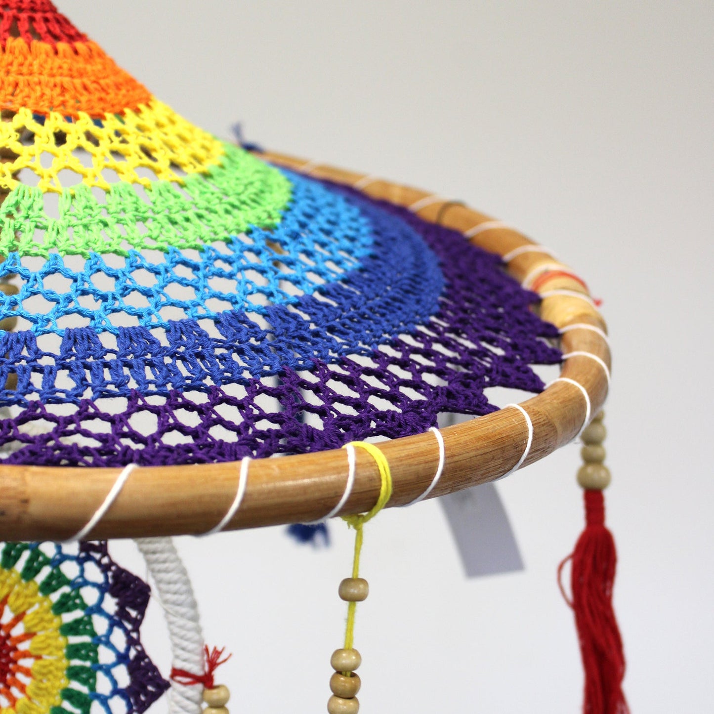 Handcrafted Rainbow Dreamcatcher - Extra Large / Tiered / Vivid Colours product packaging on clean background from Quintessential Holistic Health Ltd