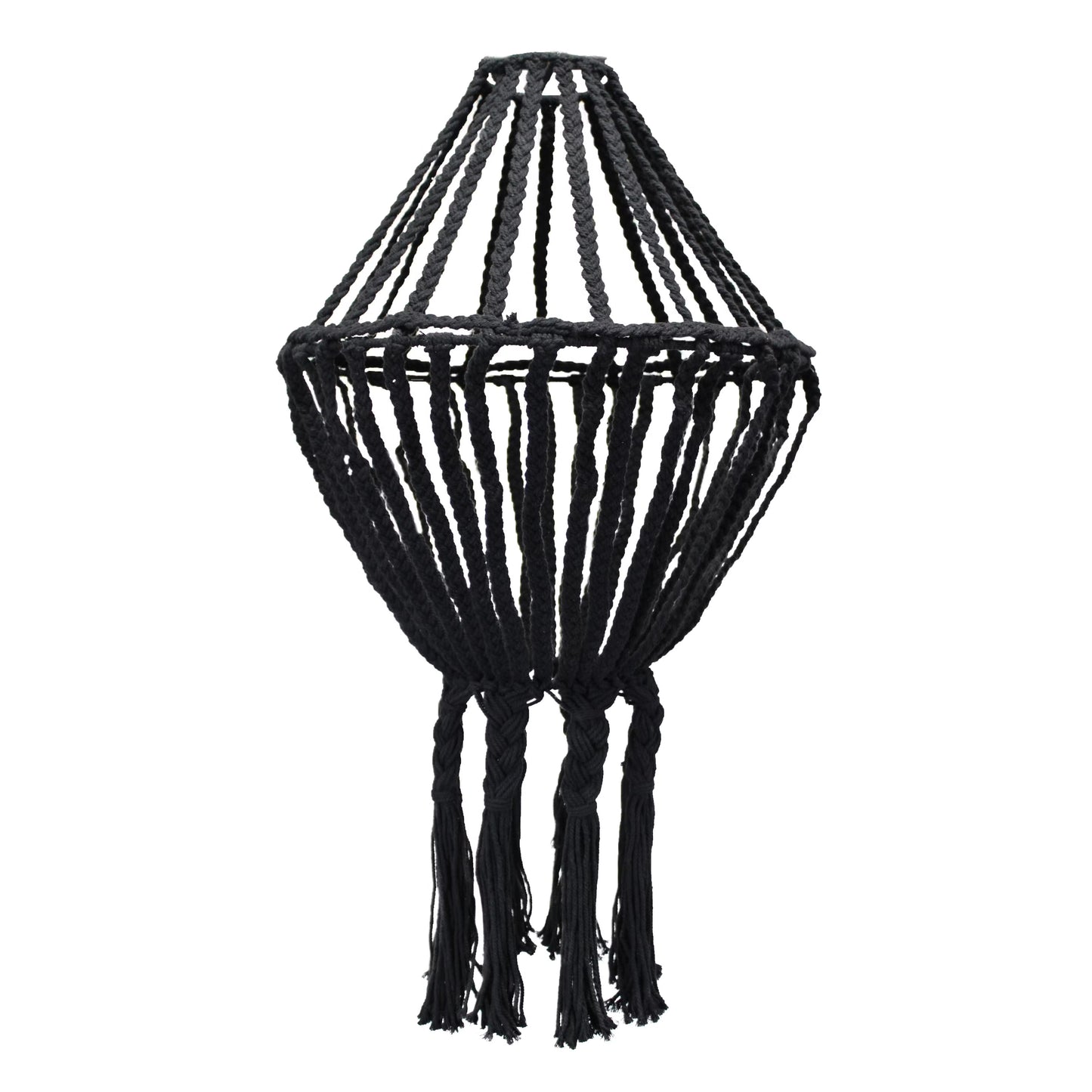 Handcrafted Macrame Soft Cotton Drop Chandelier - Black