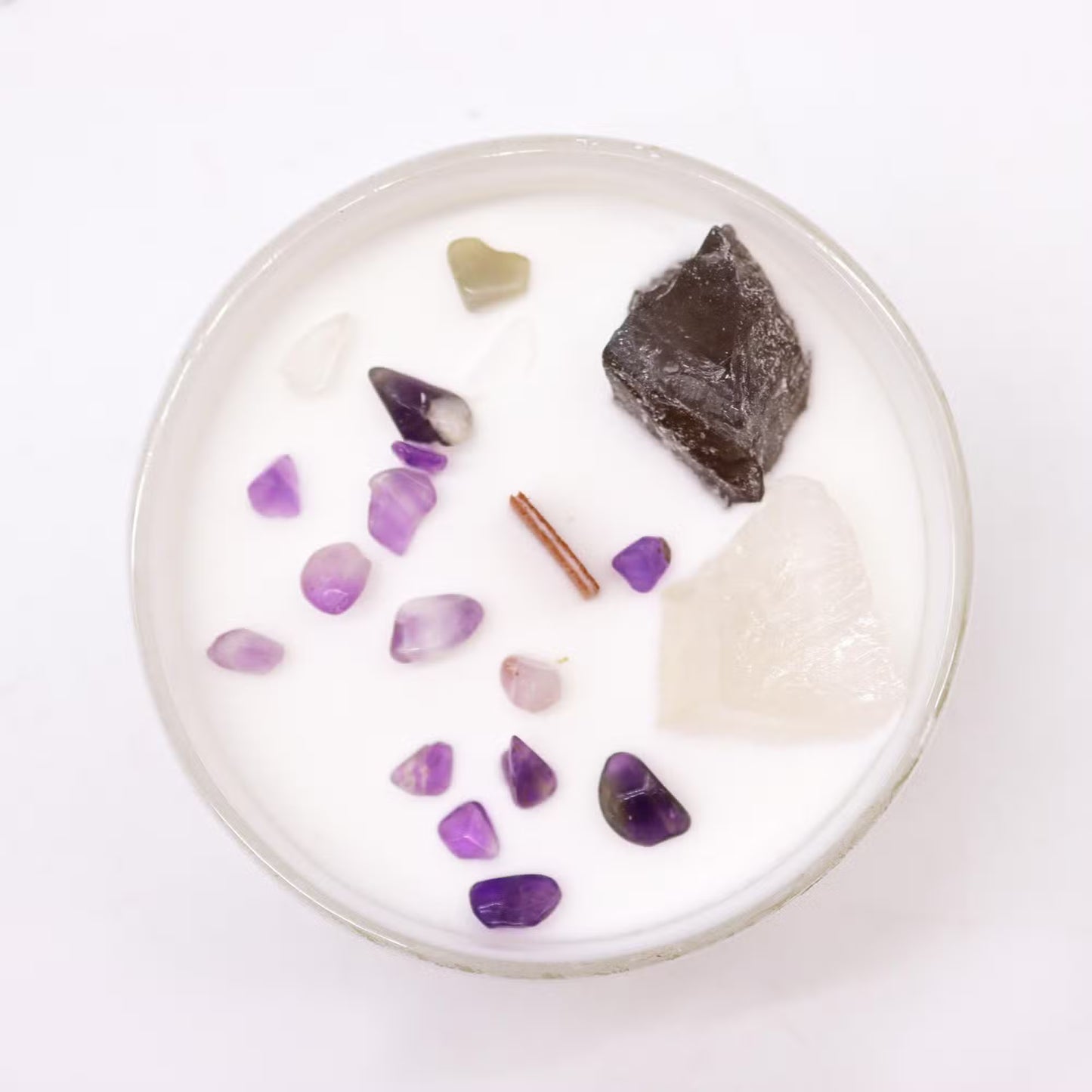 Scented Chakra Crystal and Eco-Friendly Soy Wax Candle - Crown Chakra