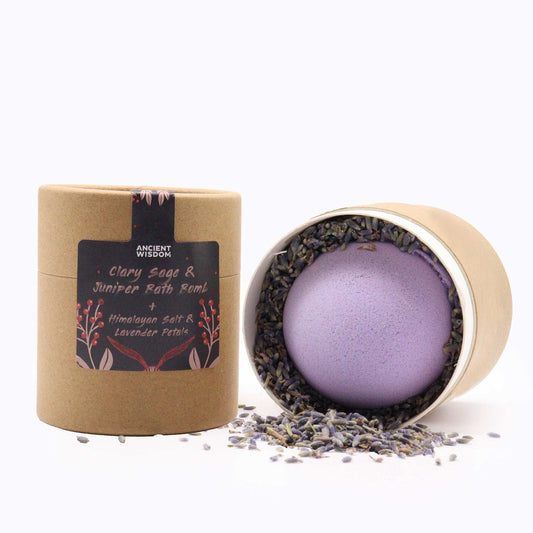 Enchanting Heart Heaven Aromatherapy Gift Set, image 1 showing upright cardboard tube that keeps the bath bomb from Quintessential Holistic Health.