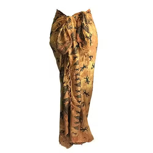 Bali Gecko Sarong or Scarf - Chocolate
