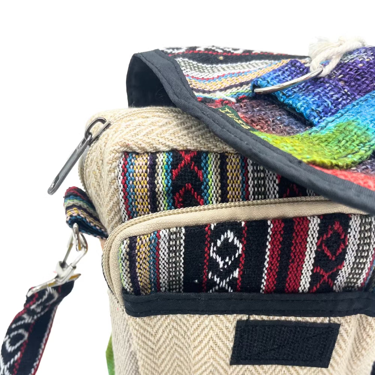 Eco-Friendly Hemp and Cotton Messenger Bag - Tie Dyed