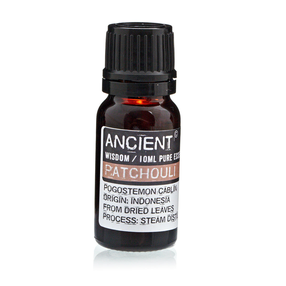 10ml Pure Essential Oil - Patchouli product packaging on clean background from Quintessential Holistic Health Ltd