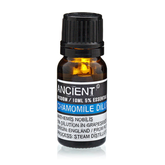 10ml Diluted Essential Oil - Roman Chamomile product packaging on clean background from Quintessential Holistic Health Ltd