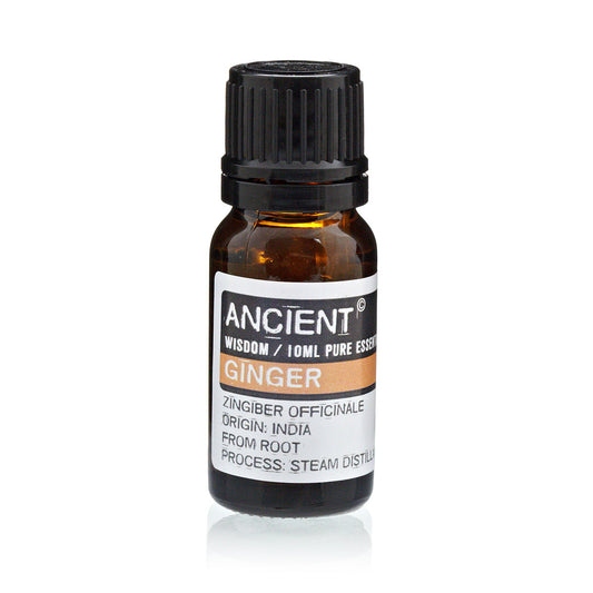 10ml Essential Oil - Ginger product packaging on clean background from Quintessential Holistic Health Ltd